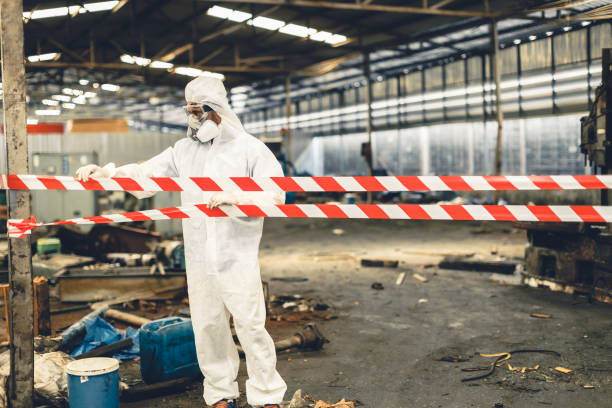 Professional Sewage Cleanup technician working in Millington, MI